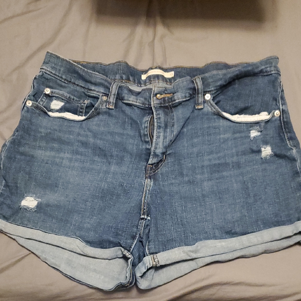 Distressed Denim Shorts
